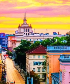 Sofia Bulgaria Sunset paint by numbers