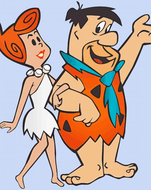 Fred Flintstone And His Wife Paint By Numbers