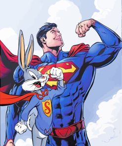 Superman And Bugs Bunny Paint By Numbers