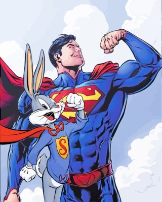 Superman And Bugs Bunny Paint By Numbers