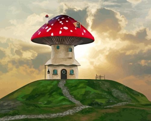 Mushroom House paint by numbers