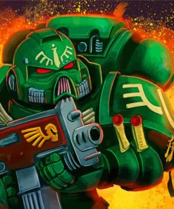 Warhammer Space Marine paint by numbers