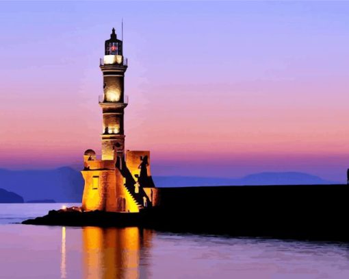 Chania Lighthouse paint by numbers