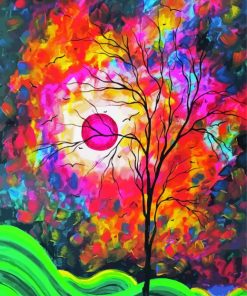 Abstract Colorful Moon paint by numbers