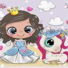 Princess And Unicorn paint by numbers