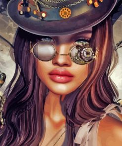 Steampunk Girl paint by numbers