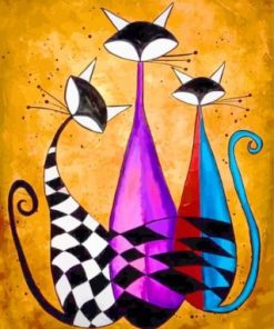 Abstract Cats Art paint by numbers