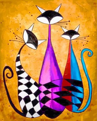 Abstract Cats Art paint by numbers
