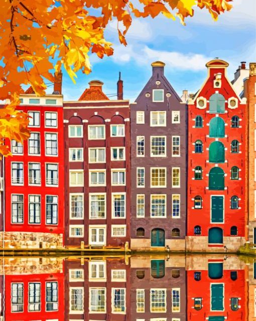 Amsterdam Buildings painting by numbers