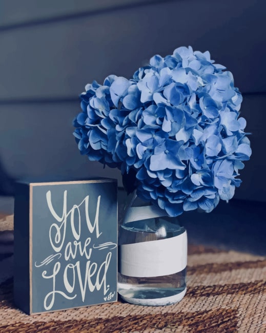 Hydrangea Blue Flowers paint by numbers