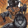 Black Panthers And Black Lion paint by numbers