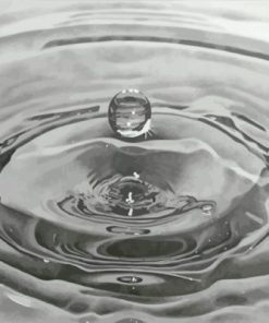 Black And White Realistic Water Drop paint by numbers