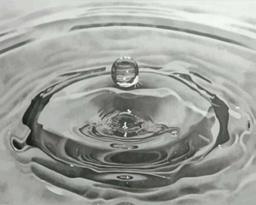 Black And White Realistic Water Drop paint by numbers
