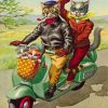 Cats On Motorcycle paint by numbers