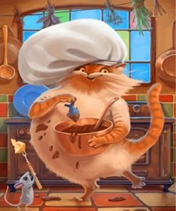 Chef Cat paint by numbers