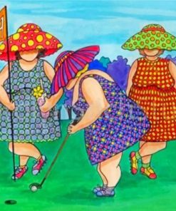 Fat Ladies In Golf paint by numbers
