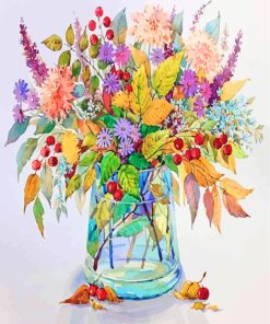 Flowering Plants Vase Paint By Number