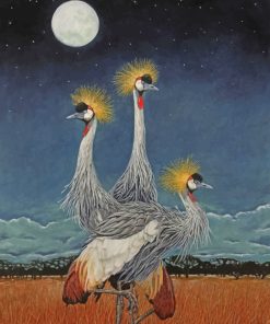 Grey Crowned Cranes paint by numbers