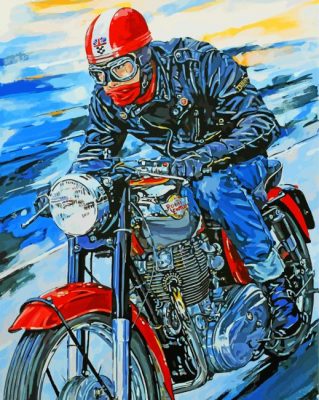 Motorcycle Driver Paint By Numbers - Painting By Numbers