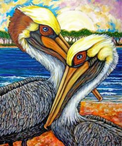 Pelican Birds Art painting by numbers