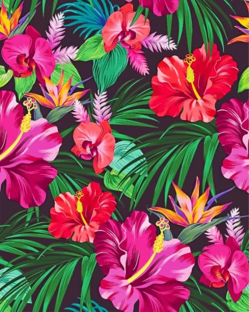 Tropical Plants And Flowers painting by nulmbers