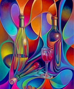 Abstract Bottles paint by numbers