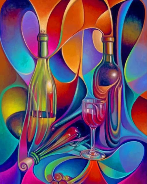Abstract Bottles paint by numbers