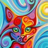 Abstract Colorful Cat Paint by numbers