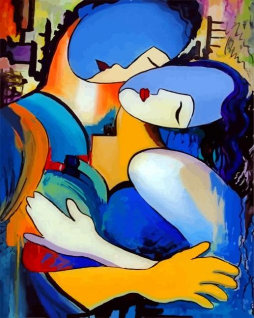 Abstract Couple Hugging paint by numbers