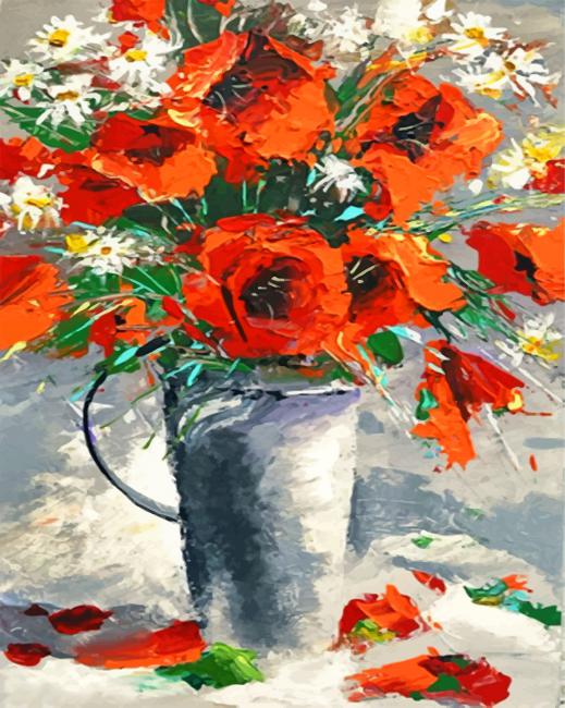 Abstract Poppies Paint By Numbers