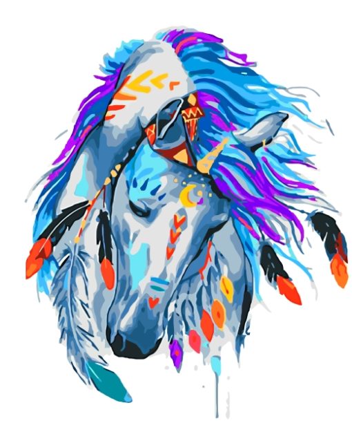 Aesthetic Colorful Horse paint by numbers