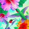 Aesthetic Green Hummingbirds paint by numbers
