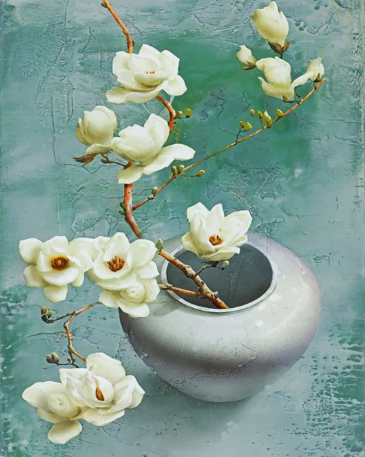 Magnolia Flowers paint by numbers
