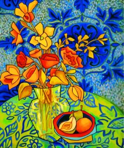 Aesthetic Orange Flowers Paint By Numbers