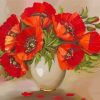 Aesthetic Vase Of Poppy Flowers paint by numbers