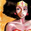 Afro Black Wonder Woman paint by numbers