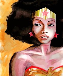 Afro Black Wonder Woman paint by numbers