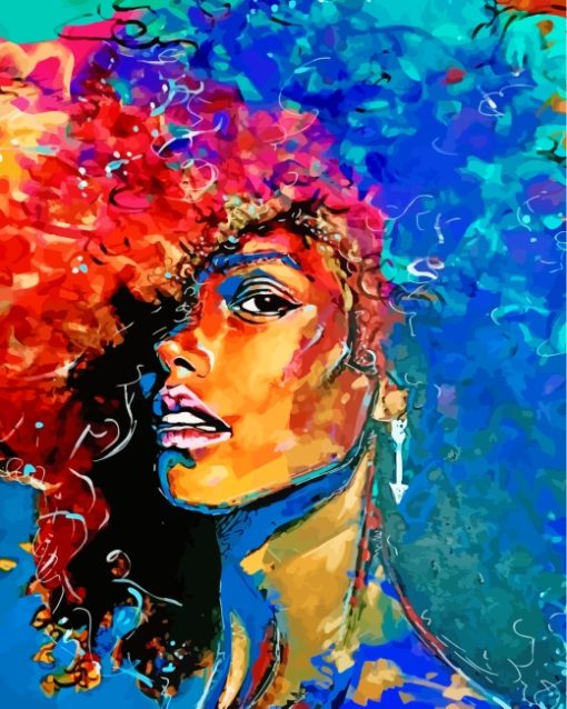 Afro Colorful Girl paint by numbers