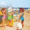 Baby Sisters On The Beach paint by numbers
