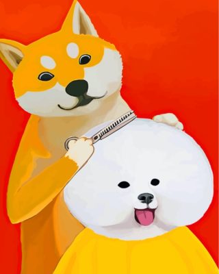 Barber Shiba Inu paint by numbers