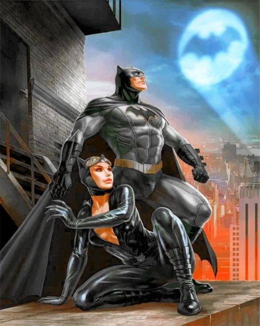 Batman And Catwoman paint by numbers