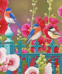 Birds And Flowers paint by numbers