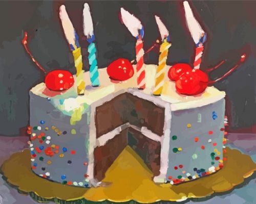Birthday Cake paint by numbers