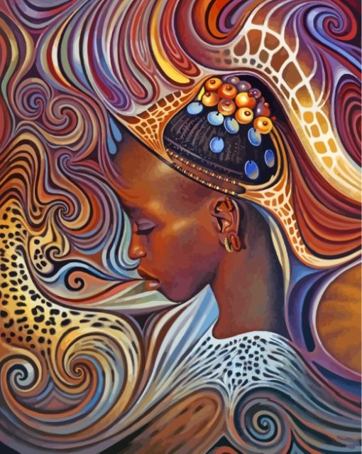 Black African Woman painting by numbers