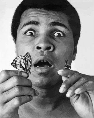 Black And White Muhammad Ali Paint By Numbers
