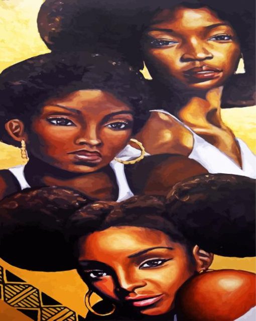 Black Women painting by numbers