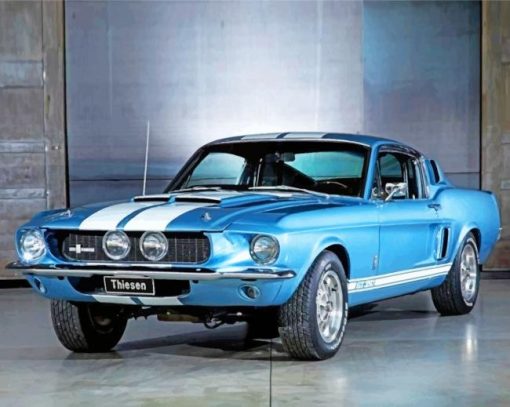 Aesthetic Blue Ford GT 500 paint by numbers