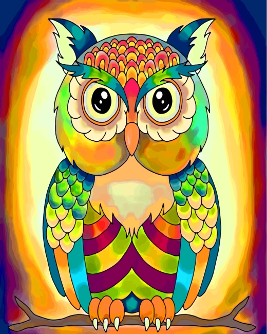 Bohemian Owl paint by numbers