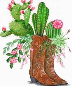 Cactus And Boots paint by numbers