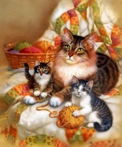 Cat mama And Babies paint by numbers